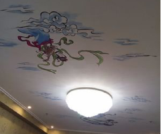 岚皋如何快速绘制天花板上的手绘墙？