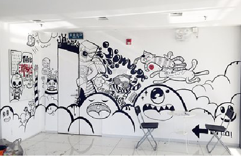 岚皋手绘墙并非传统涂鸦。